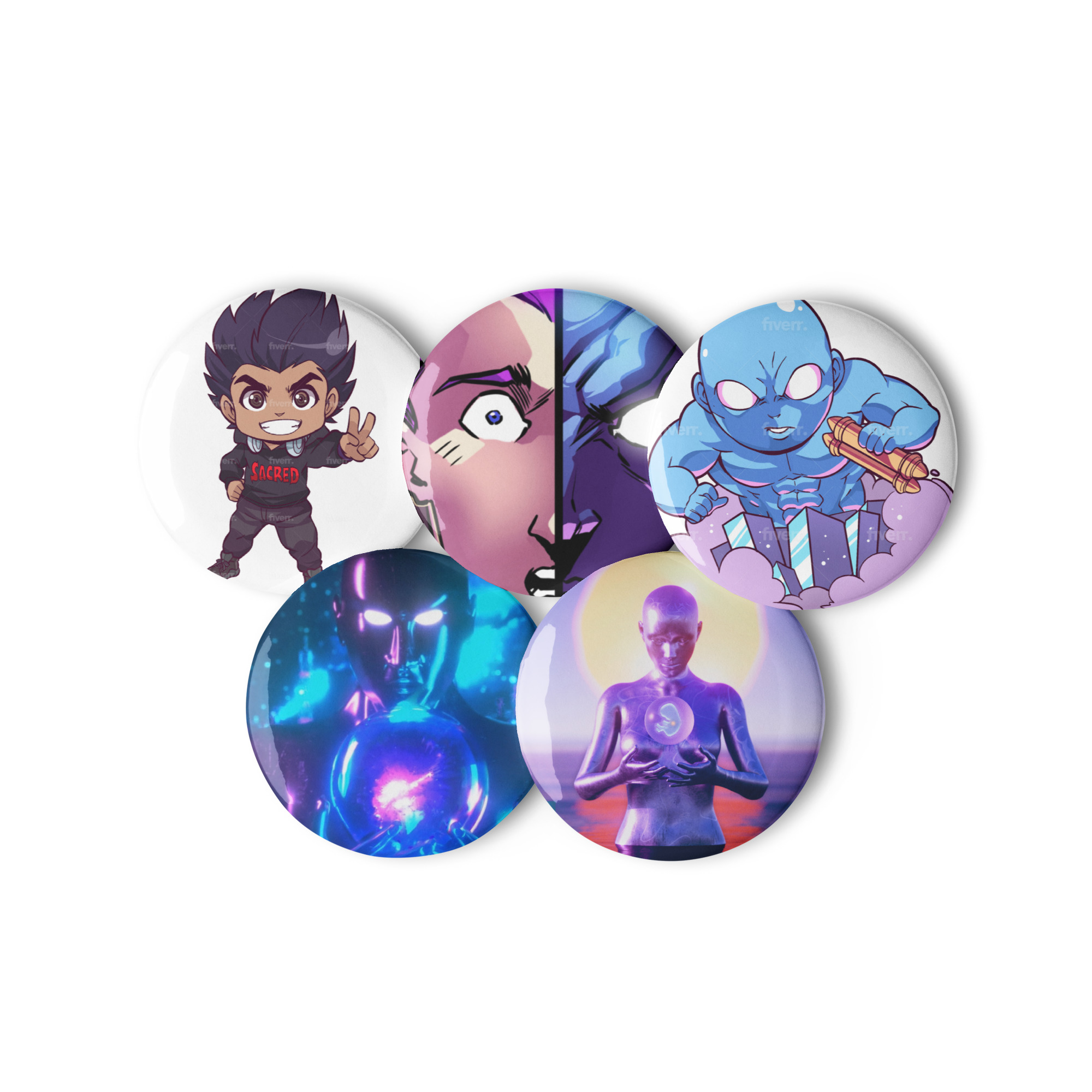 Set of "ALCHEMY x BORN" Pin Buttons
